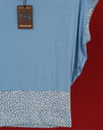 BLUE POLKA SLOUCH TOP